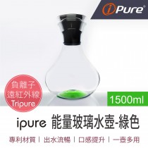 ipure 1500ml 能量玻璃水壺-綠色